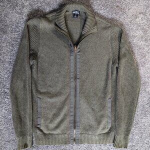 Vintage Daniel Hechter Paris Full-Zip Sweater — Dark Green Cotton Classic